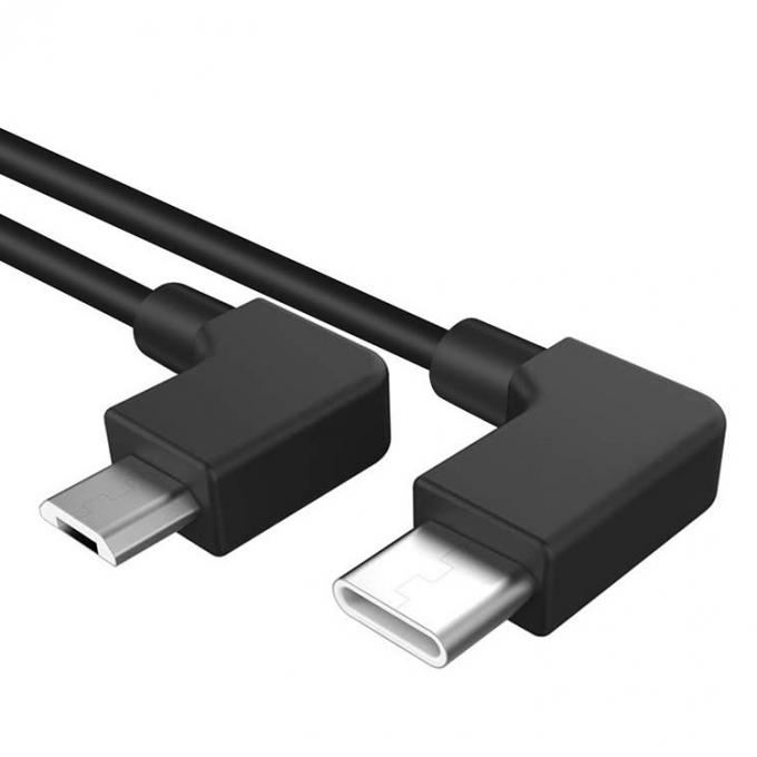 90度角 マイクロBからC型USBケーブル 3