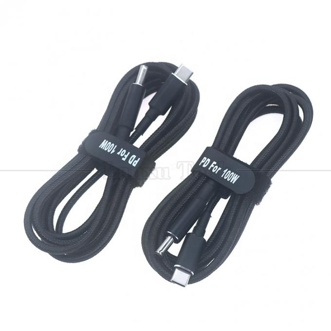 ナイロン 帯状 100W 20V 5A PD タイプ C から DC 4.5x3.0 7.4x0.6 アダプター 充電ケーブル HP デール レノボ アスース エッサー サムスン ノートパソコン 0