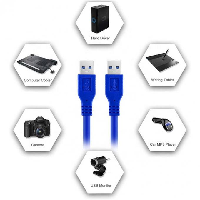 高速 5Gbps 1M 3M USB3.0 PC モデムプリンタ用の男性から男性へのUSB 3.0拡張データケーブル 6
