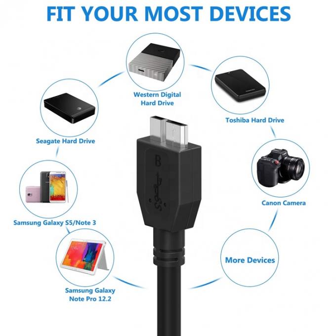 高速5GBPSデータ充電 マイクロUSB3.0ケーブルAからマイクロBへ Samsung Sdd Hddハードディスク 5