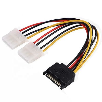 購入 Sata 15ピン 男性からデュアル モレックス 4ピン Lp4 IDE 女性 ハードドライブ パワー Y アダプター 変換ケーブル HDD SSD online manufacture