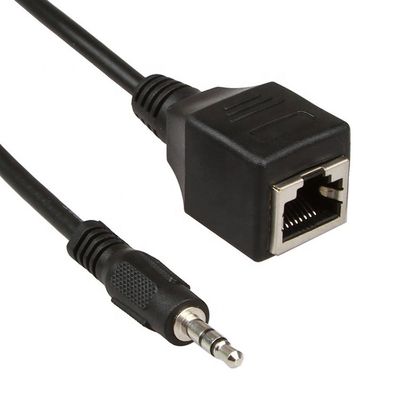 購入 3.5mmステレオジャックからRJ45 女性ソケット Cat5 Cat6 イーサネット拡張音声ケーブル online manufacture
