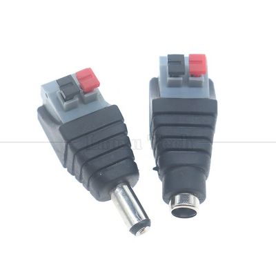 購入 プレス ボタン 溶接式 DC 5.5*2.1mm 男性 女性 ジャック 2p ワイヤー接続ケーブルコネクタ 電源アダプター LED ストライプカメラ online manufacture