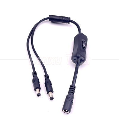 購入 12v スプリッター 1 女性から2 男性 DCプラグ 5.5x2.1mmオンオフ スイッチコードケーブル LEDランプライト online manufacture