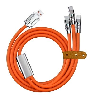 購入 超高速充電 120w 6A 液体シリコン 3 in 1 マルチコネクタ マイクロタイプC USBデータ充電ケーブル online manufacture