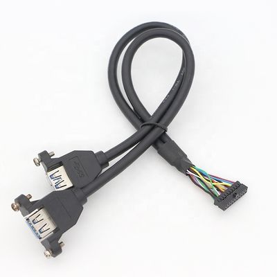 購入 スクリューロックスタッド 双 USB 3.0タイプA 女性パネルマウントケーブル online manufacture