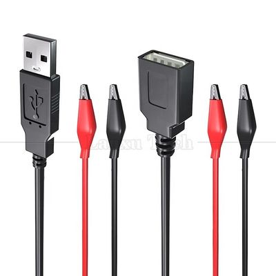 購入 男性 女性USBコネクタにダブル銅 クロコダイルクランプ アリガタークリップ テストリード 電路用アダプターケーブル online manufacture