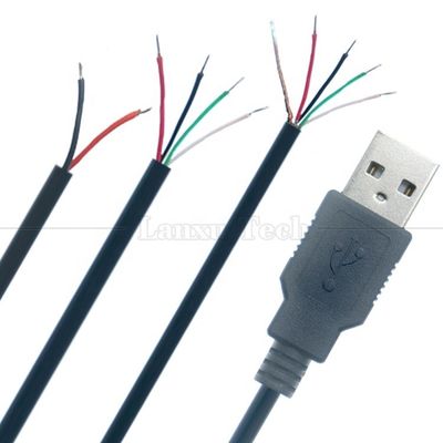 購入 カスタムUSB2.0タイプA 男性から剥がされた缶詰 2 3 4ワイヤーオープンエンドピグテールデータ充電ケーブル online manufacture