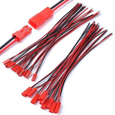 22AWG 男性 女性 2 PIN JST SYP RCY プラグ接続器 裸の端のピッグテールワイヤリードケーブル