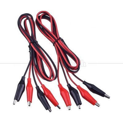 12v ダブルエンド 黒 赤 電気テストリード ジャンパーワイヤ アリガター クロコダイル クリップケーブル