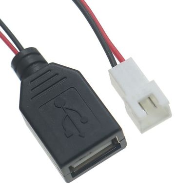 USBタイプA 女性からJST XH 2.54ピッチ 2ピン 女性ソケットケーブル