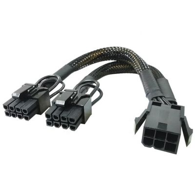 GPU 6 PIN 女性から2つ 8 PIN 男性 18AWG PCI エクスプレス マザーボード電源アダプター PCIe リザー 3.0拡張ケーブル