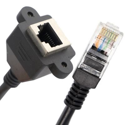 オーダーメイド 6FT スクリュー ロッキング スタッド ネットワーク イーサネット 女性ソケット RJ45 パネルマウント 拡張ケーブル