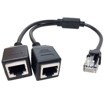 1 男性から2 女性への方法 ソケットポート RJ45 インターフェース Cat5 Lan ネットワーク イーサネット スプリッター Y アダプターケーブル