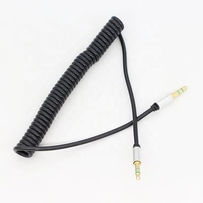 カスタム 1M 2M 3M コイルスピラルスプリング 男性から男性 3.5mm ジャックステレオオックスオーディオケーブル