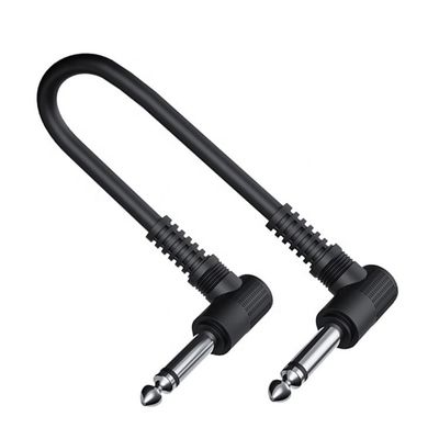オーダーメイド 15cm 90度 角 1/4 TS ジャック 電気楽器 ギター パッチケーブル