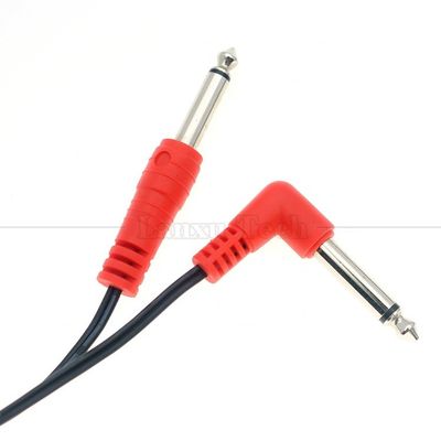 90 度 右角から直線 6.35mm TS ジャック ステレオ 音声ケーブル