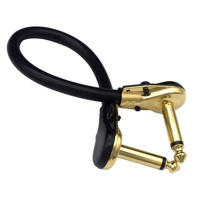 1/4インチ ゴールデン 右角 モノTS ジャック 楽器コード ギターパッチケーブル