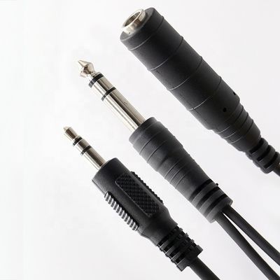 1M 2M 3M Y スプリッタ 男性から女性へ 6.35mm 3.5mm TRS マイクステレオジャック 音声ケーブル