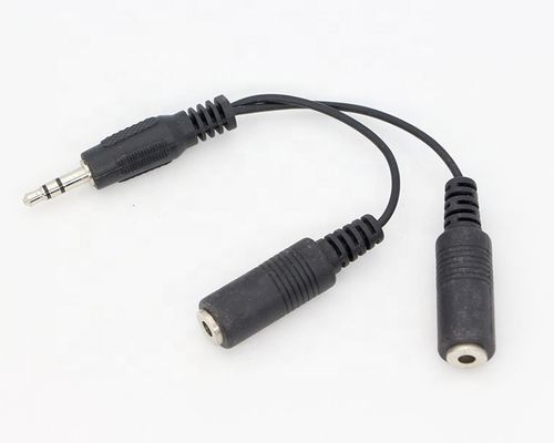 カスタム 3.5mm ジャック 1 男性から2 女性 Y スプリッター ヘッドフォン ジャック マイク PC オーディオ TRS スプリッターケーブル