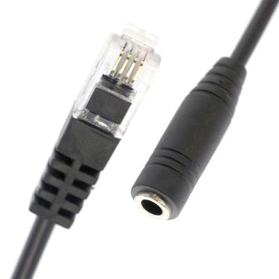 CUSTOM RJ9 RJ10 女性用 3.5mm オーディオ ジャック ヘッドセット アダプタケーブル オフィス電話