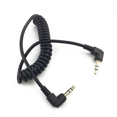 ローリングスプリング 男性から男性 90度 右角 3.5mm ジャックから3.5mm ジャック TRS ステレオオーディオケーブル