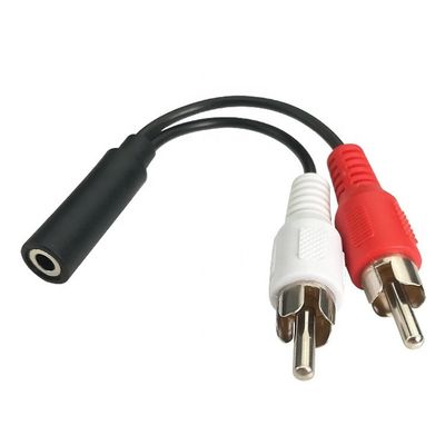 スプリッター 女性 3.5mm オックスオーディオ ジャック 2 RCA 男性 AVケーブル スピーカー