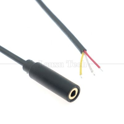 カスタマイズされた3.5mm TRS 3ポール シールド・オーディオ・ジャック 女性から開ける 剥がれた 缶詰付き 裸の端線ケーブル