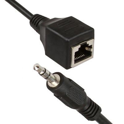 3.5mmステレオオーディオジャックからRJ45 女性ソケット Cat5 Cat6 Cat7 イーサネット拡張ケーブル