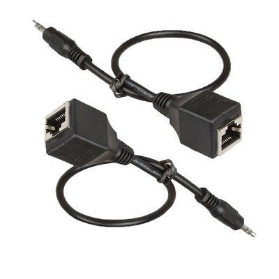 3.5mmステレオオーディオジャックからRJ45 女性ソケットイーサネット拡張ケーブル