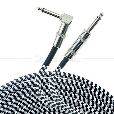 3M 右角編み金属 6.35mm 1/4 TS ジャック オーディオ 電気ギター エフェクト 楽器 バスアンプ パッチ リードケーブル
