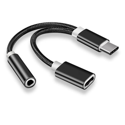 2 in 1 C型から3.5mmの充電器 ヘッドフォン オーディオ ジャック USB Cケーブル ポータブル C型から3.5mmのコネクタ アダプター