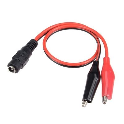 5.5x2.1mm DC 女性からダブルアライガタークリップ 電源試験アダプターケーブル