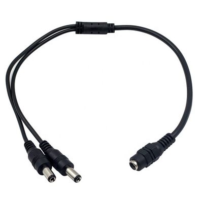 1から2つの方法 1 女性から2人の男性 5.5x2.1mm DC電源スプリッターケーブル CCTVカメラ用 LEDストリップ