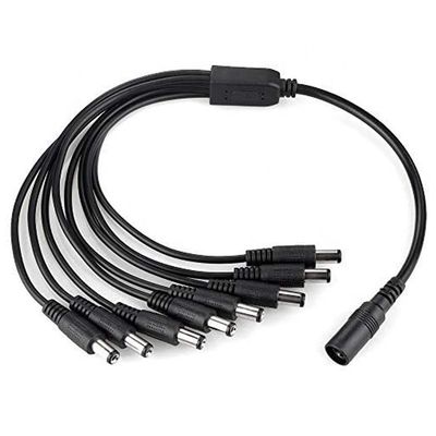 1から8つの方法 1 女性から8人の男性 5.5x2.1mm DC電源分割ケーブル CCTVカメラのためのLEDストリップ