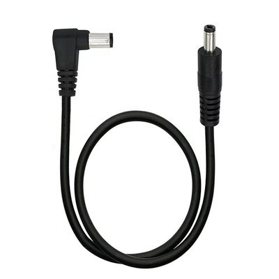 90 度 右角 男性から直線 男性 5.5x2.1mm バレル ジャック DC 電源延長ケーブル