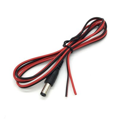 赤 黒 DC 男性 5.5x2.1mm バレル ジャック 剥がれ オープン 裸 端 缶状のワイヤケーブル