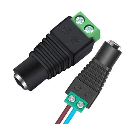 溶接式 12v 24v 5.5x2.5mm 5.5x2.1mm 女性 DC 電源プラグ接続 ジャック アダプター CCTVカメラ用 LED ストライプライト