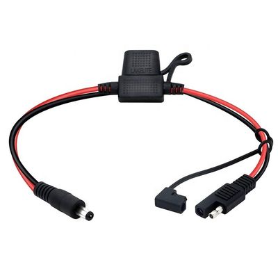 10A フューズDCジャック 5.5x2.1mmからSAEプラグ電源延長ケーブル バイク太陽光パネル充電器