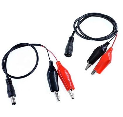 30cm DC 5.5x2.1mm 男性 女性からダブルアリガターのクリップ 電源 DCケーブル