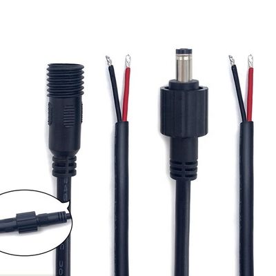 防水 男性 女性 スクロールロック 防水 DC から 裸のワイヤー オープン エンド ピンテール 電源延長ケーブル
