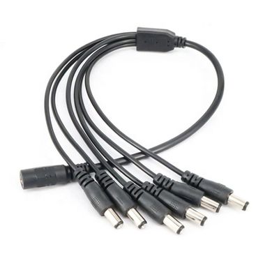 1から6つの方法 1 女性から6人の男性 5.5x2.1mm DC電源スプリッターケーブル CCTVカメラのLEDストライプ