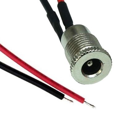 ロープ付き女性マウント DC099 バレルジャックソケット 10A 5.5x2.1mm DC電源アダプタ 缶詰のワイヤエンドケーブル