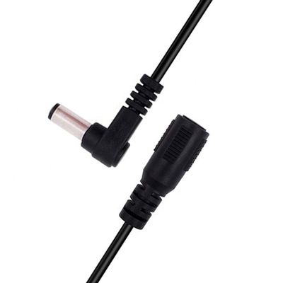 90度角 男性から女性接続器 5.5x2.1mm バレルジャック DC電源延長ケーブル