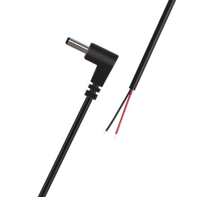 パーソナライゼーション 90 度 角 DC バレル ジャック 男性 3.5x1.35mm ストリップ 缶詰状のワイヤ 尾根 裸の端ケーブル