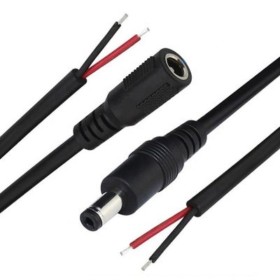1M 2M 3M DC供給入力バレル ジャック 2.1x5.5mm 男性 女性ソケットからオープンピッグテールDC電源ケーブル