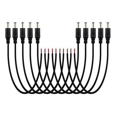 DC 2.1x5.5mm 男性 女性ソケットバレルコネクタをDCピグテール電源ケーブルを開く