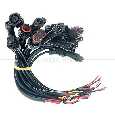 パーソナライズされたIP68 2ピン 3 4 5 6 7 8ピン 男性 女性 M12 コンネクタ 組み立て 拡張 LED 防水ケーブル
