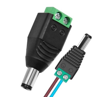 溶接式 12v 24v 5.5x2.5mm 5.5x2.1mm 男性DC電源プラグコネクタ ジャックアダプター CCTVカメラ用 LEDストライプライト
