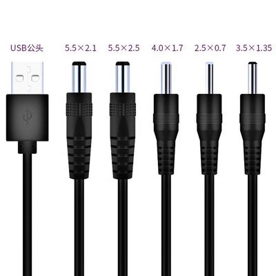パーソナライゼーション USBからDC 2.1x5.5mm 2.5x5.5mm 1.35x3.5mm 2.5x0.7mm 4.0x1.7mm 電源ケーブル